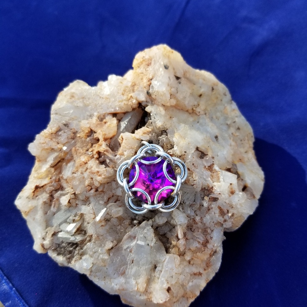 Purple/pink Swarovski crystal pendant